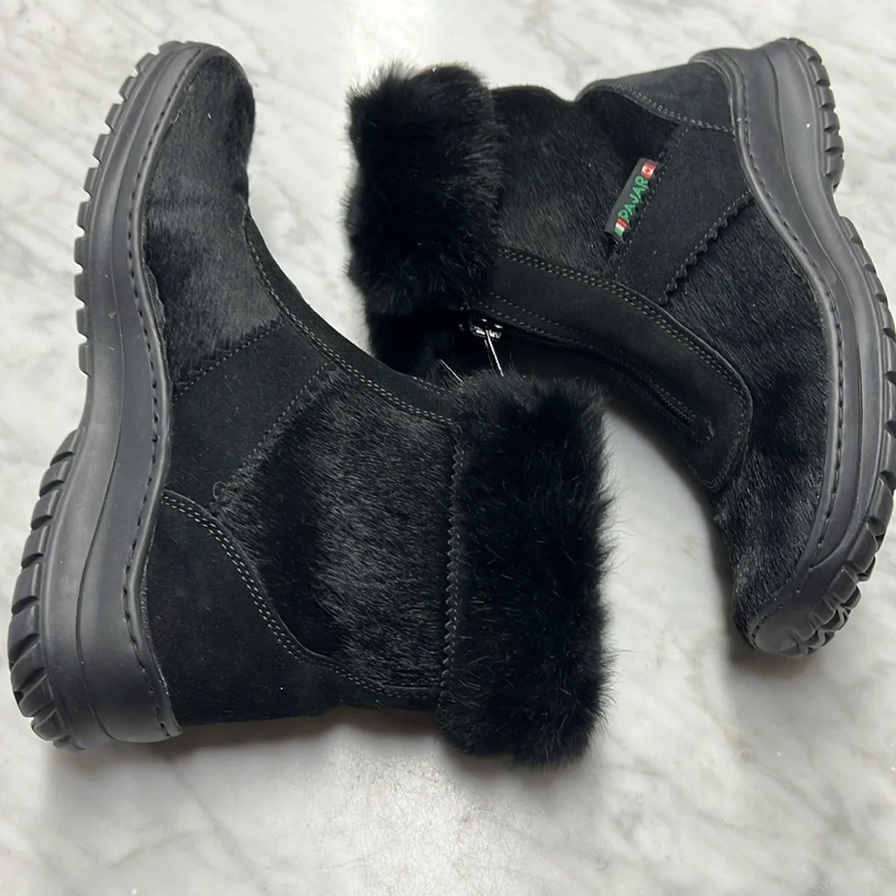Pajar Black Fur Trim Winter Boots